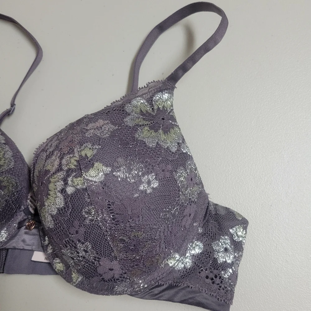 Victoria's Secret Body By Victoria Perfect Shape  Lace & Sparkle Bra Size 34C.